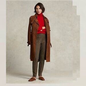 Women’s Herringbone Skinny-Stretch Brown Pants Size 0